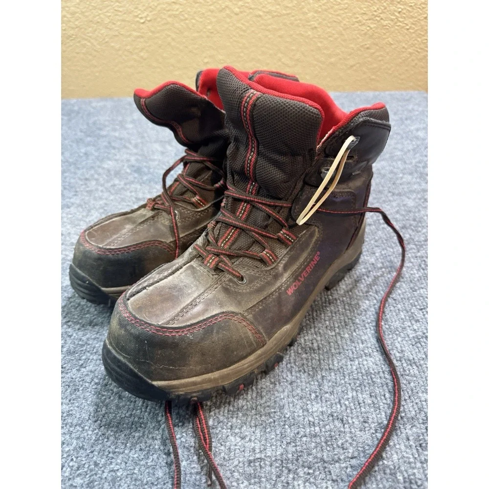 Wolverine Steel Toe Work Boots Mens US 11 Black Red Leather ASTM EH W10074